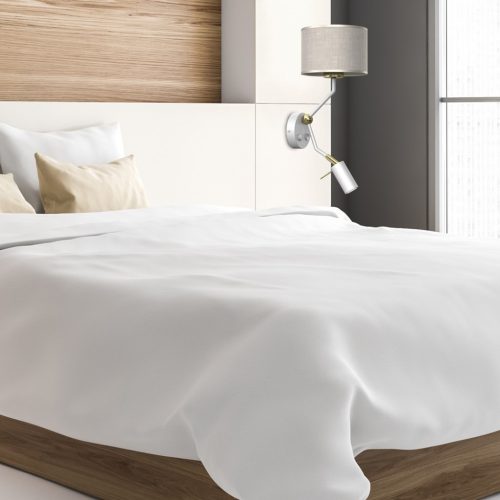 LINO Fali lámpa Fehér Vászon 1xE27 + 1x mini GU10 Milagro