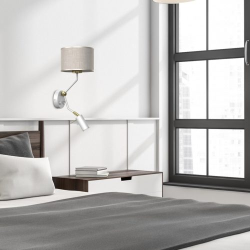 LINO Fali lámpa Fehér Vászon 1xE27 + 1x mini GU10 Milagro