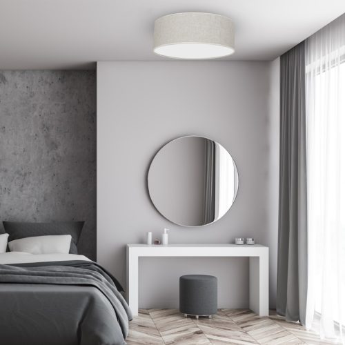 LED mennyezeti lámpa LINO fehér vászon 3xE27 kerek 50cm Milagro