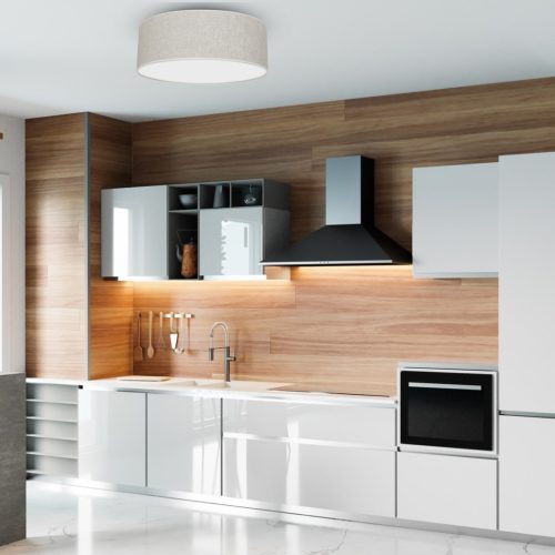 LED mennyezeti lámpa LINO fehér vászon 3xE27 kerek 50cm Milagro