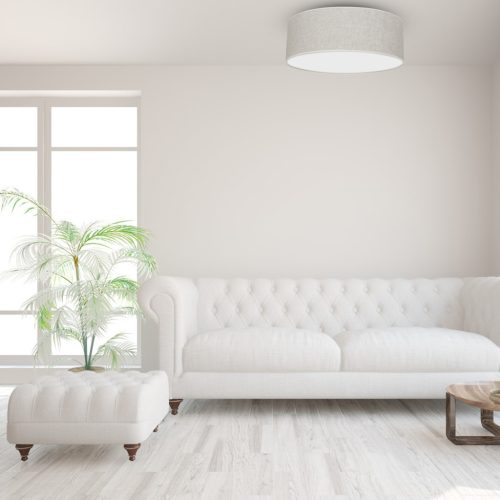 LED mennyezeti lámpa LINO fehér vászon 3xE27 kerek 50cm Milagro