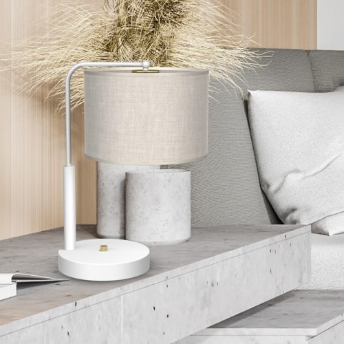 LINO fehér vászon asztali lámpa 1xE27 Milagro