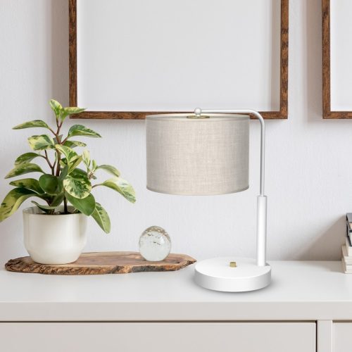 LINO fehér vászon asztali lámpa 1xE27 Milagro