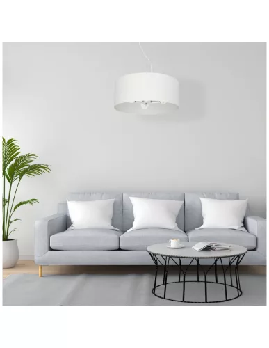 ALBION fehér szövet függő mennyezeti lámpa 3xE27 Ø50cm Milagro
