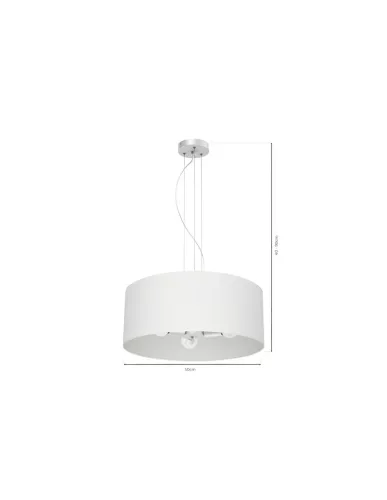 ALBION fehér szövet függő mennyezeti lámpa 3xE27 Ø50cm Milagro