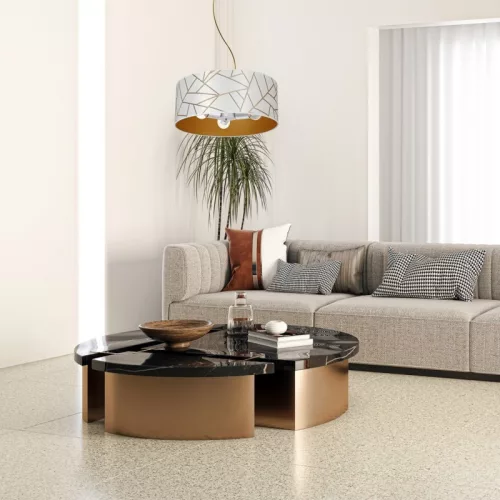 ZIGGY mennyezeti függőlámpa fehér/arany 3xE27 Milagro