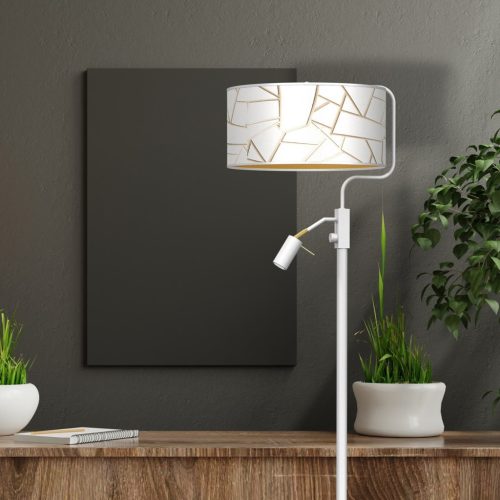 ZIGGY állólámpa fehér/arany 1xE27 + 1x mini GU10 Milagro