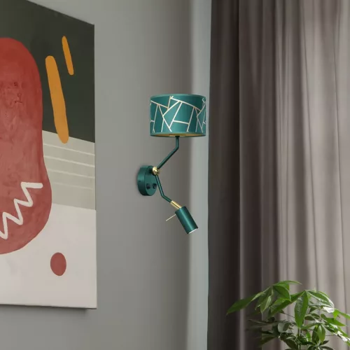 ZIGGY fali lámpa égő zöld arany zöld 1xE27+1x mini GU10 Milagro