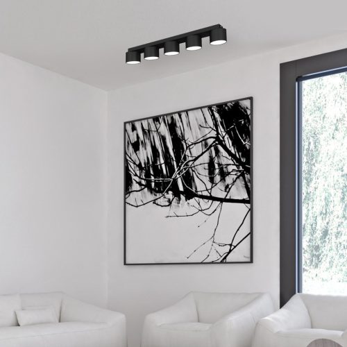 DIXIE mennyezeti lámpa fekete 5xGX53 Milagro