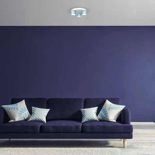 DIXIE mennyezeti lámpa kék fehér 3xGX53 Milagro