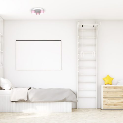 DIXIE rózsaszín fehér mennyezeti lámpa 3xGX53 Milagro