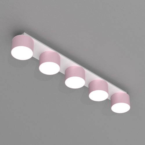 DIXIE rózsaszín fehér mennyezeti lámpa 5xGX53 Milagro