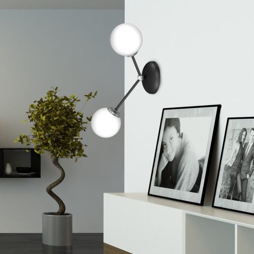 JOY Falilámpa Fekete 2xE14 Milagro