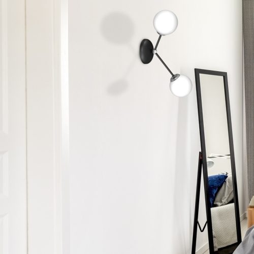 JOY Falilámpa Fekete 2xE14 Milagro