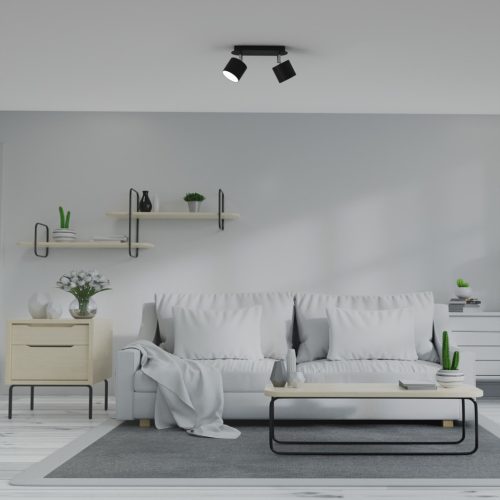 DIXIE mennyezeti lámpa fekete 2xGX53 mozgatható Milagro