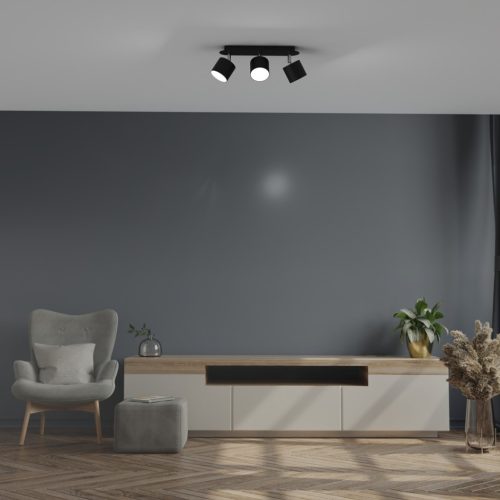 DIXIE mennyezeti lámpa fekete 3xGX53 Milagro mozgatható szalag