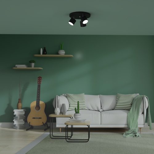 DIXIE mennyezeti lámpa fekete 3xGX53 mozgatható Milagro