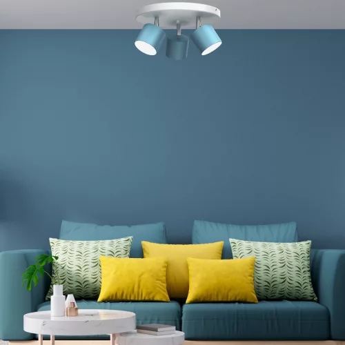 DIXIE mennyezeti lámpa kék fehér 3xGX53 mozgatható Milagro