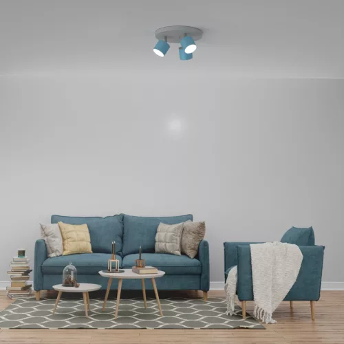 DIXIE mennyezeti lámpa kék fehér 3xGX53 mozgatható Milagro