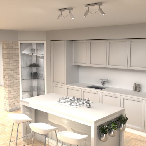 PRESTON mennyezeti lámpa fehér króm 2x mini GU10 Milagro