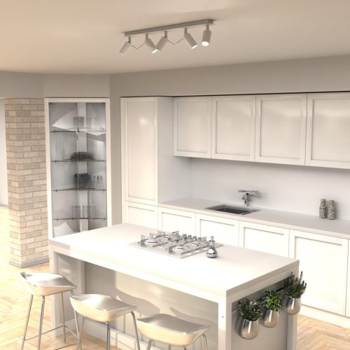 PRESTON mennyezeti lámpa fehér króm 5x mini GU10 Milagro