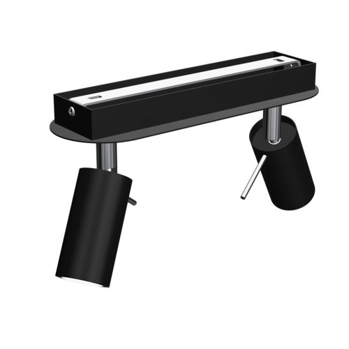 PRESTON mennyezeti lámpa Fekete króm 2x mini GU10 Milagro