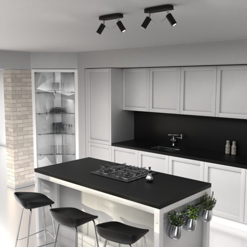 PRESTON mennyezeti lámpa Fekete króm 2x mini GU10 Milagro