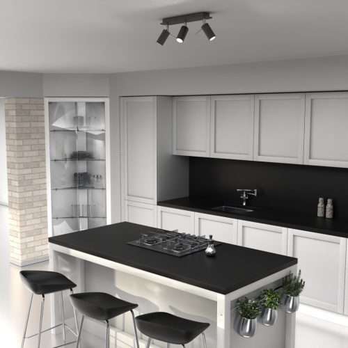 PRESTON mennyezeti lámpa Fekete króm 3x mini GU10 Milagro