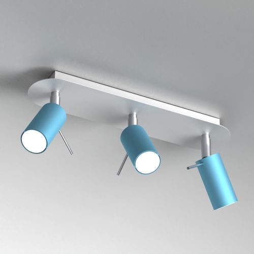 PRESTON mennyezeti lámpa kék fehér 3x mini GU10 Milagro