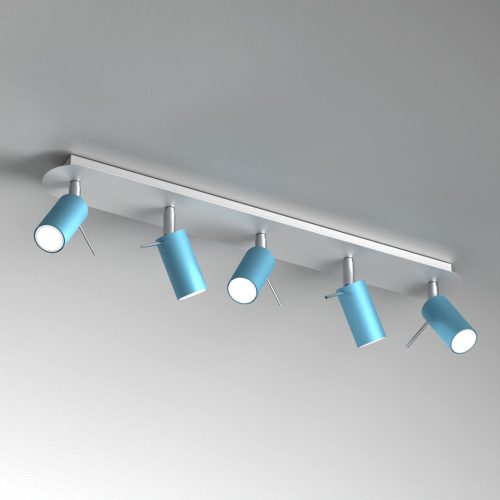 PRESTON mennyezeti lámpa kék fehér 5x mini GU10 Milagro