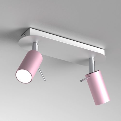 PRESTON Pink Fehér mennyezeti lámpa 2x mini GU10 Milagro