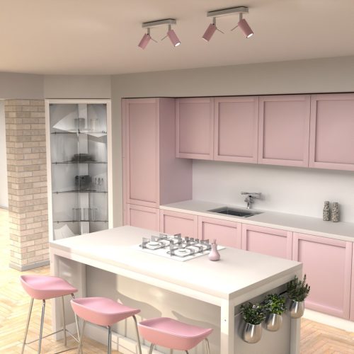 PRESTON Pink Fehér mennyezeti lámpa 2x mini GU10 Milagro