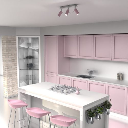 PRESTON Pink Fehér mennyezeti lámpa 3x mini GU10 Milagro