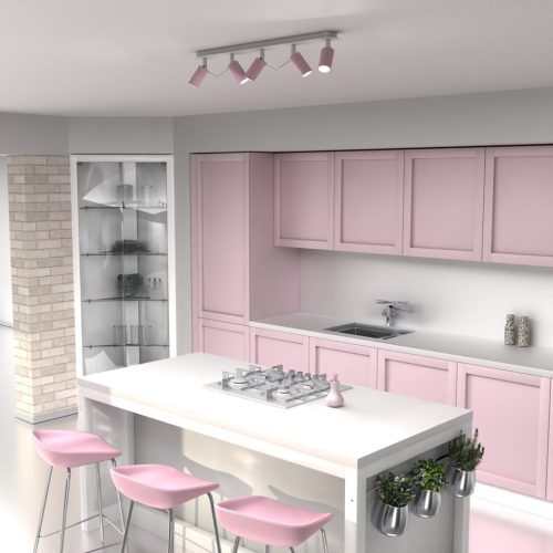 PRESTON Pink Fehér mennyezeti lámpa 5x mini GU10 Milagro