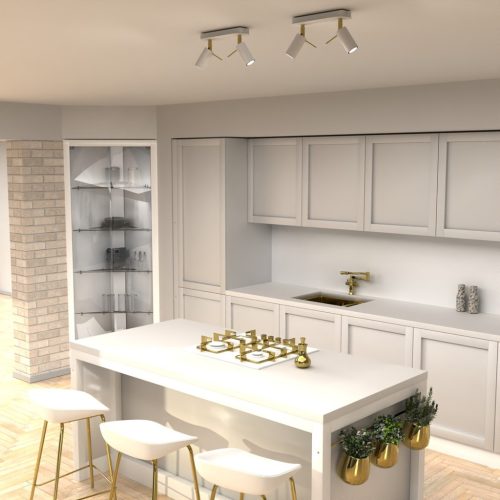 PRESTON Gold fehér mennyezeti lámpa 2x mini GU10 Milagro