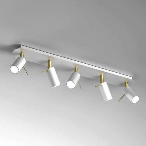 PRESTON Gold fehér mennyezeti lámpa 5x mini GU10 Milagro