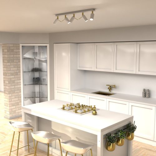 PRESTON Gold fehér mennyezeti lámpa 5x mini GU10 Milagro