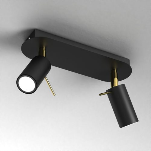 PRESTON Gold fekete mennyezeti lámpa 2x mini GU10 Milagro