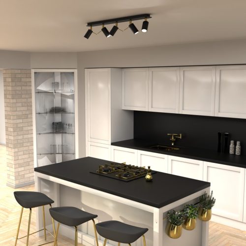 PRESTON Gold fekete mennyezeti lámpa 5x mini GU10 Milagro