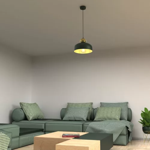 HARALD függő mennyezeti lámpa arany zöld 1xE27 Milagro