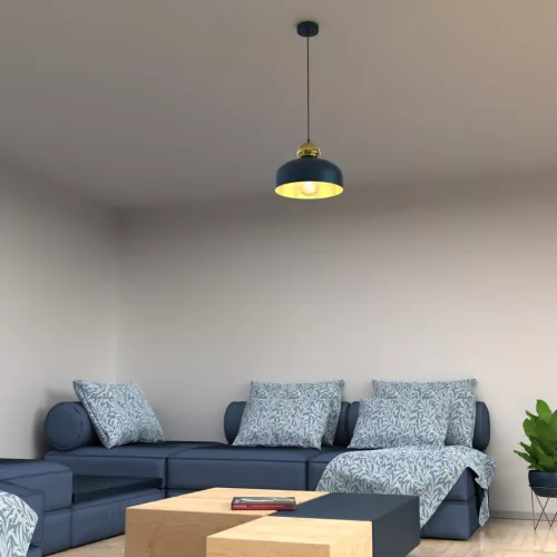 HARALD függő mennyezeti lámpa arany sötétkék 1xE27 Milagro