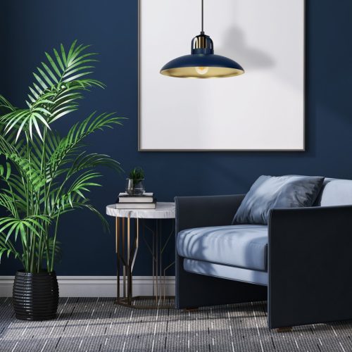 FELIX mennyezeti függőlámpa sötétkék kék arany 1xE27 Milagro