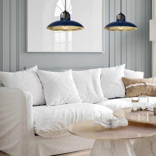 FELIX mennyezeti függőlámpa sötétkék Blue Gold 2xE27 Milagro