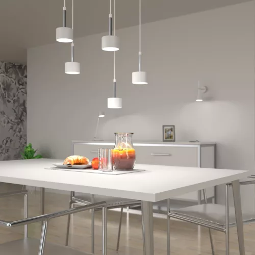 ARENA fehér ezüst mennyezeti lámpa 5xGX53 Milagro