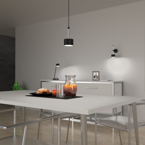 ARENA fekete ezüst mennyezeti függőlámpa 1xGX53 Milagro