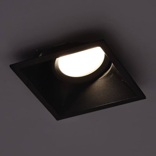 HALOGÉN Süllyesztett mennyezeti lámpatest GU10 Négyzet Mozgatható IP20 Fekete Milagro