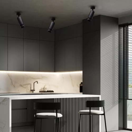 Felületre szerelhető halogén mennyezeti lámpatest MICA Zoom fekete 1xGU10 Spot Milagro