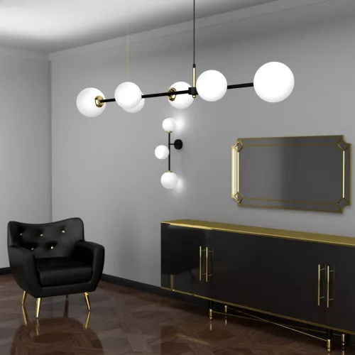 POP mennyezeti lámpa 6xE14 fekete-fehér Milagro