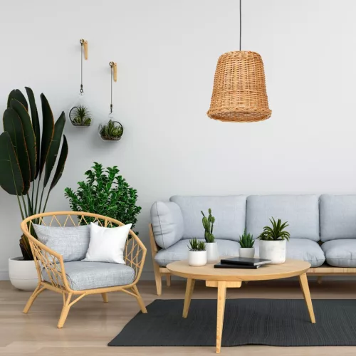 VIMINI 1xE27 barna fonott mennyezeti lámpa Milagro