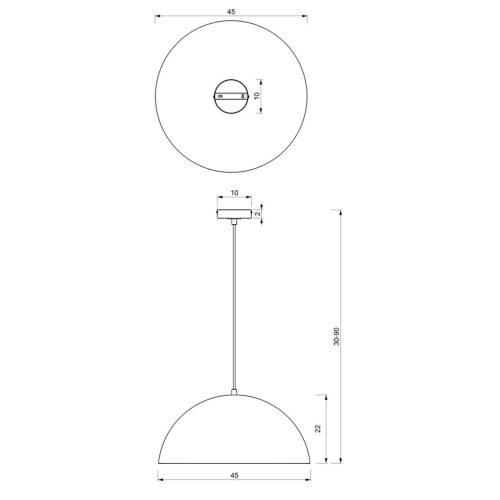 BÉTA Fekete arany függő mennyezeti lámpa 1xE27 45cm Milagro